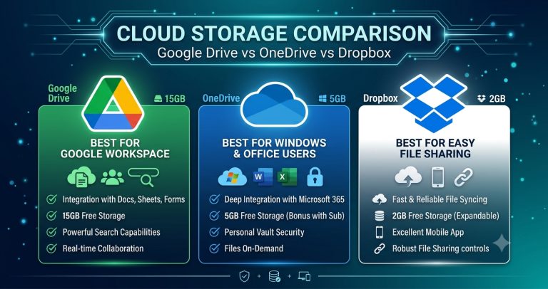 Cloud Storage Comparison: Google Drive vs OneDrive vs Dropbox cloud storage comparison google drive vs onedrive vs dropbox